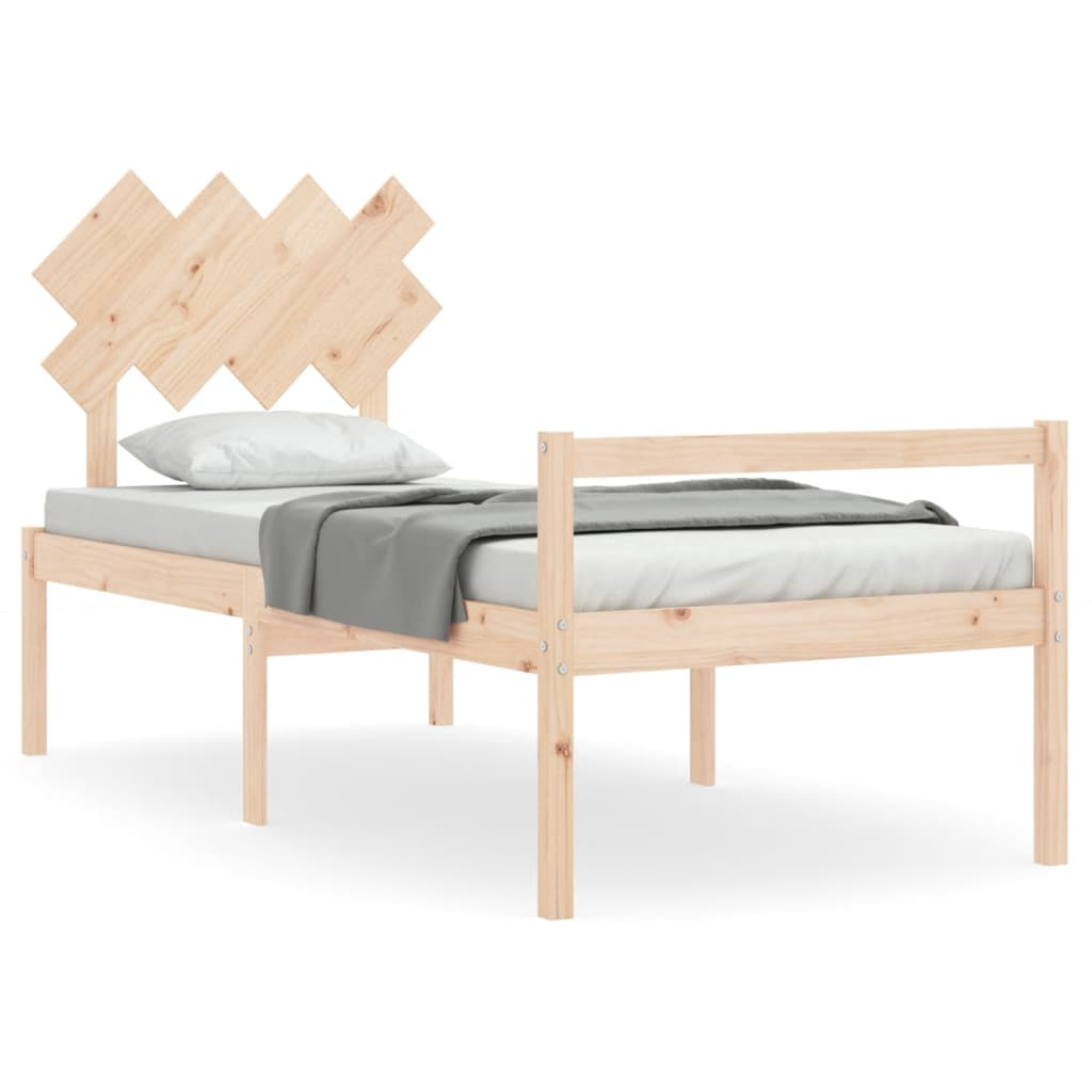 tömör fa ágykeret fejtámlával 90 x 200 cm (3195531)