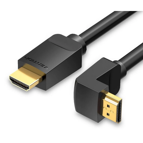 Cable Hdmi 2.0 4k Acodado Vention Aaqbi/ Hdmi Macho - Hdmi Macho/ 3m/ Negro