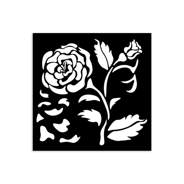 Stamperia House of Roses big rose 12X12 cm vastag stencil