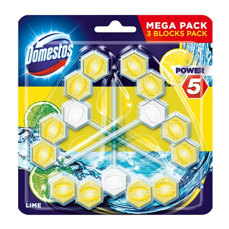 Domestos Power 5 WC fertőtlenítő 3x55g lime (8710908736490) (8710908736490)