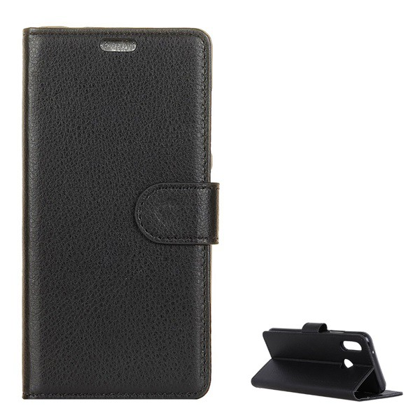 Tok álló, bőr hatású (FLIP, oldalra nyíló, asztali tartó funkció, prémium) FEKETE [Alcatel 5V (OT-5060D)] (5996457812714)