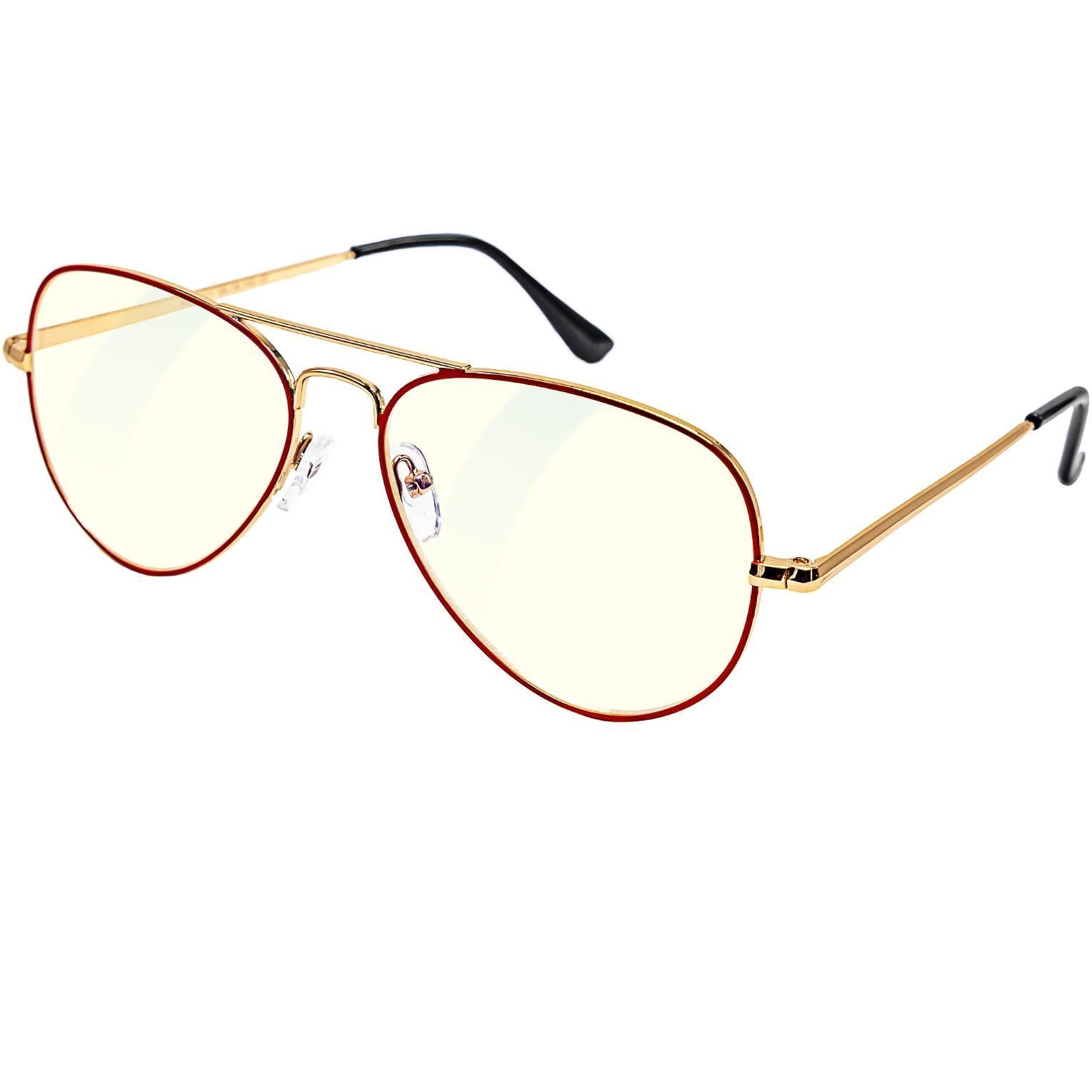 GLASSA Blue Light Blocking Glasses PCG 09, +0,00, piros-arany (8592857093004)