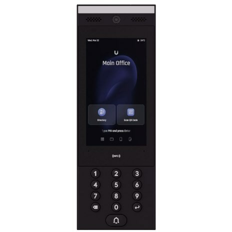 Ubiquiti UA-Intercom indoor/outdoor intercom terminal for managing residential and commercial building entry requests