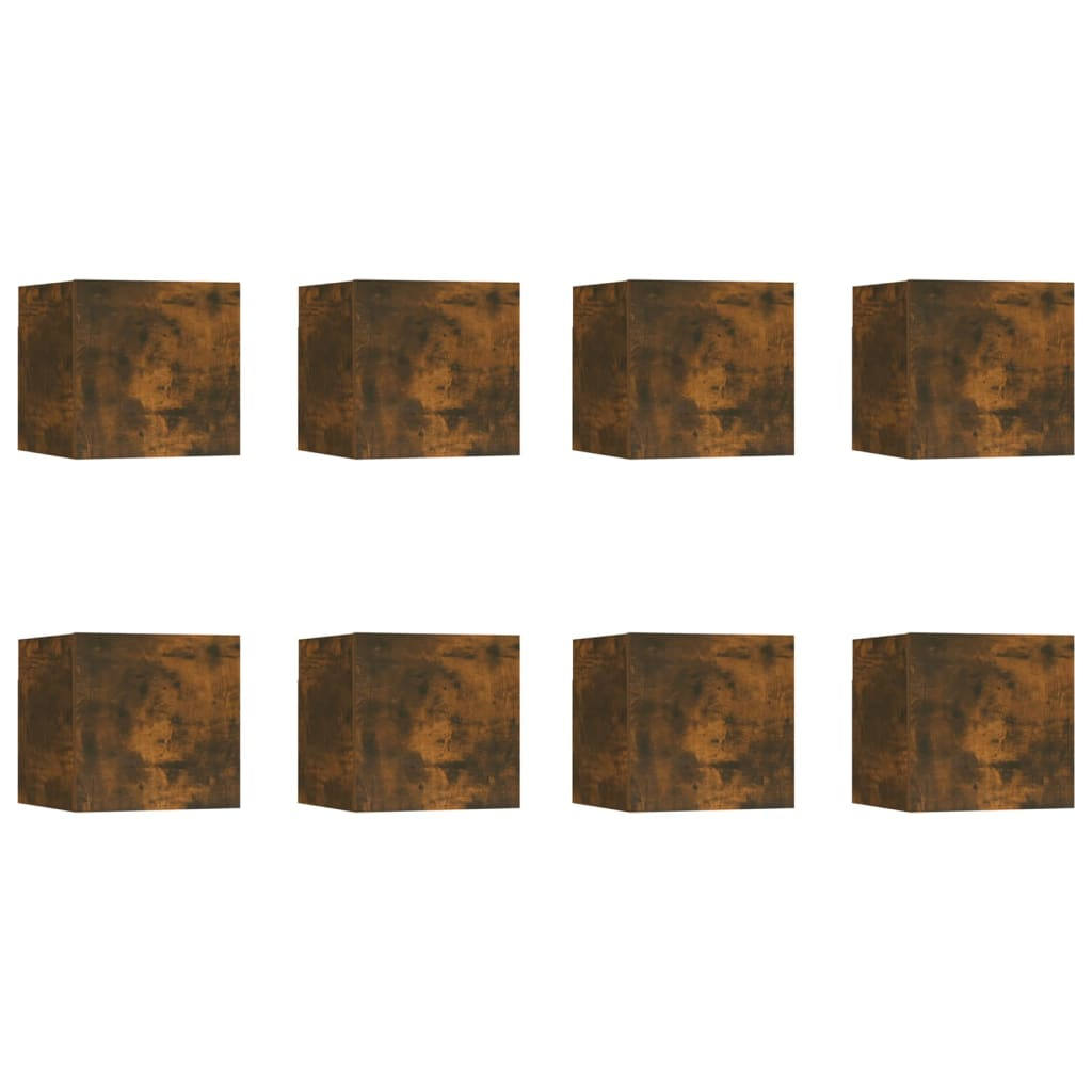 8 db füstös tölgyszínű fali TV-szekrény 30,5 x 30 x 30 cm (3120323)