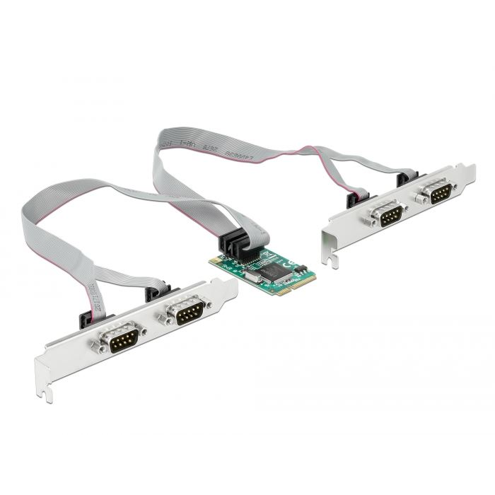 Delock 4x Soros port bővítő kártya mini PCIe (95243) (delock95243)