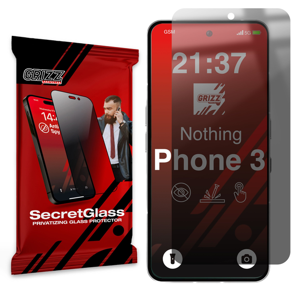 Matowe szkło prywatyzujące GrizzGlass SecretGlass do Nothing Phone (3)