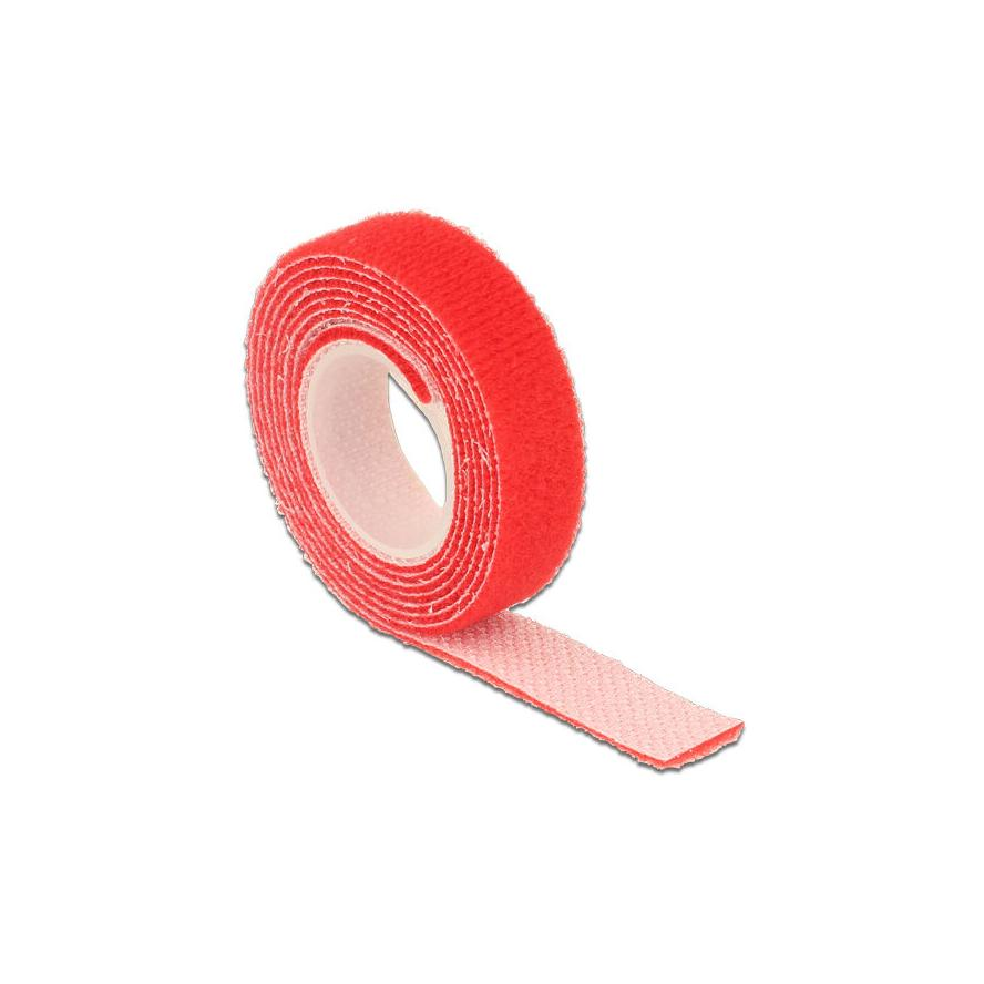 Delock 18717 tépőzáras kábelkötegelő 1m piros (18717)