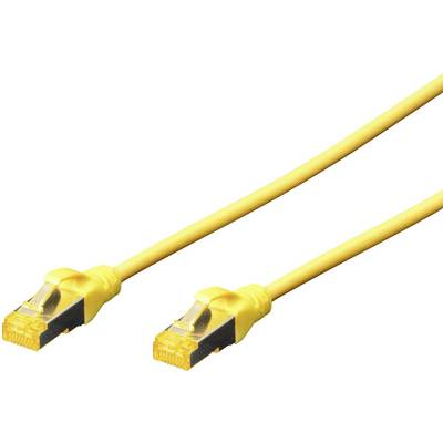 RJ45 Hálózat Csatlakozókábel CAT 6A S/FTP 25.00 cm Sárga Halogénmentes, sodort érpár, Védővel, Lángálló Digitus