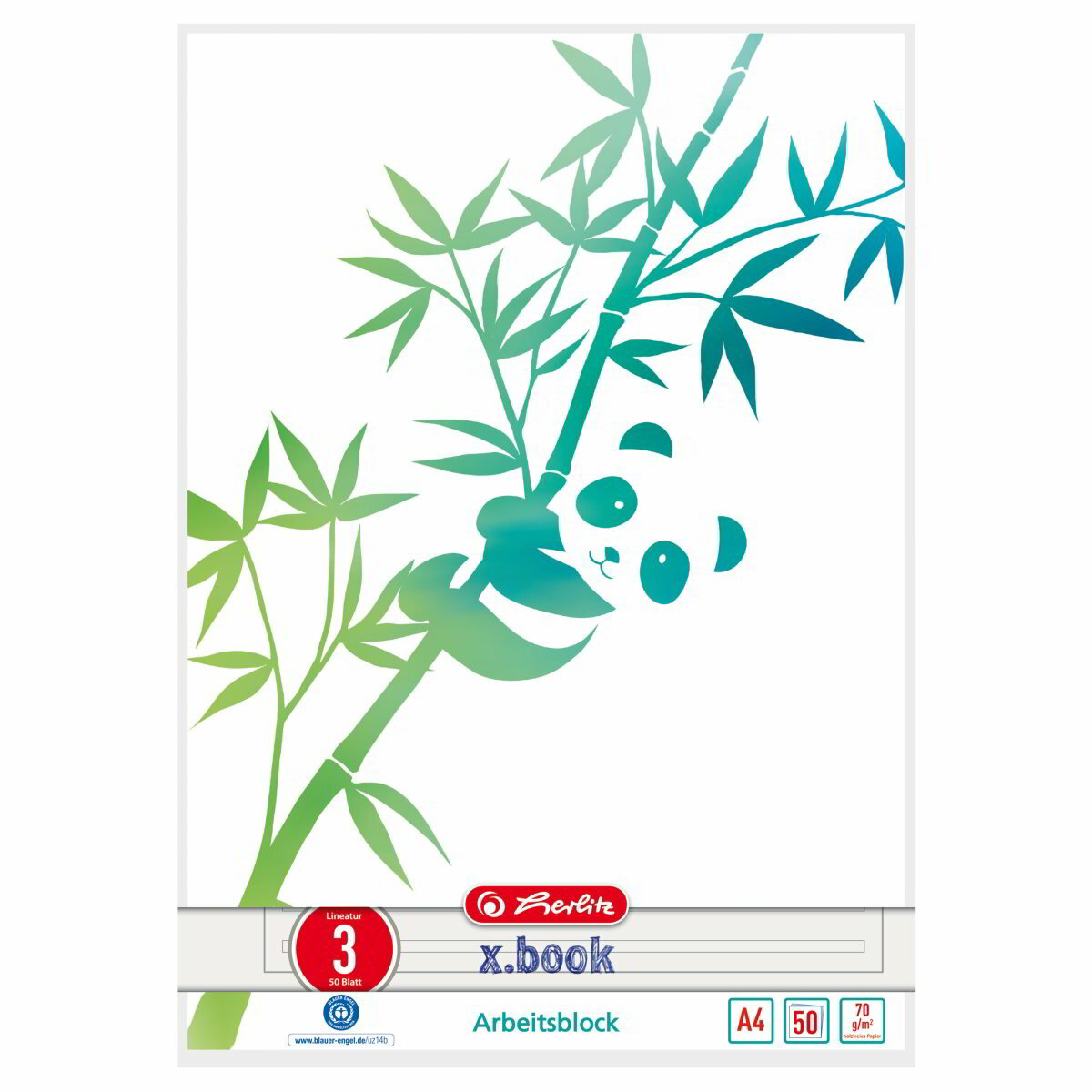 Herlitz GREENline Panda 50 lapos A4 vonalas füzet (50039913)