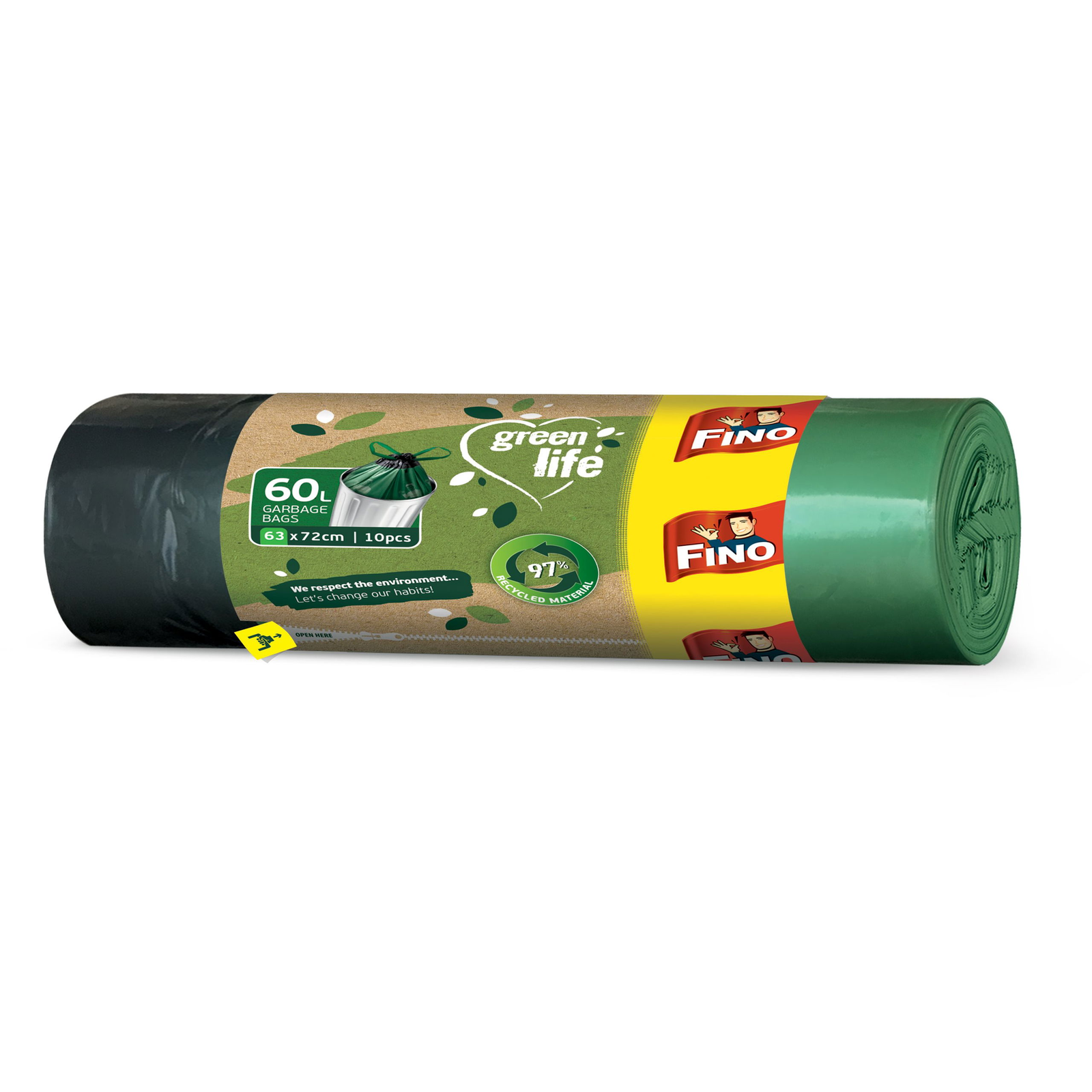 FINO LD Green Life zárható szemeteszsák 60 l, 10 db (5201314113928)
