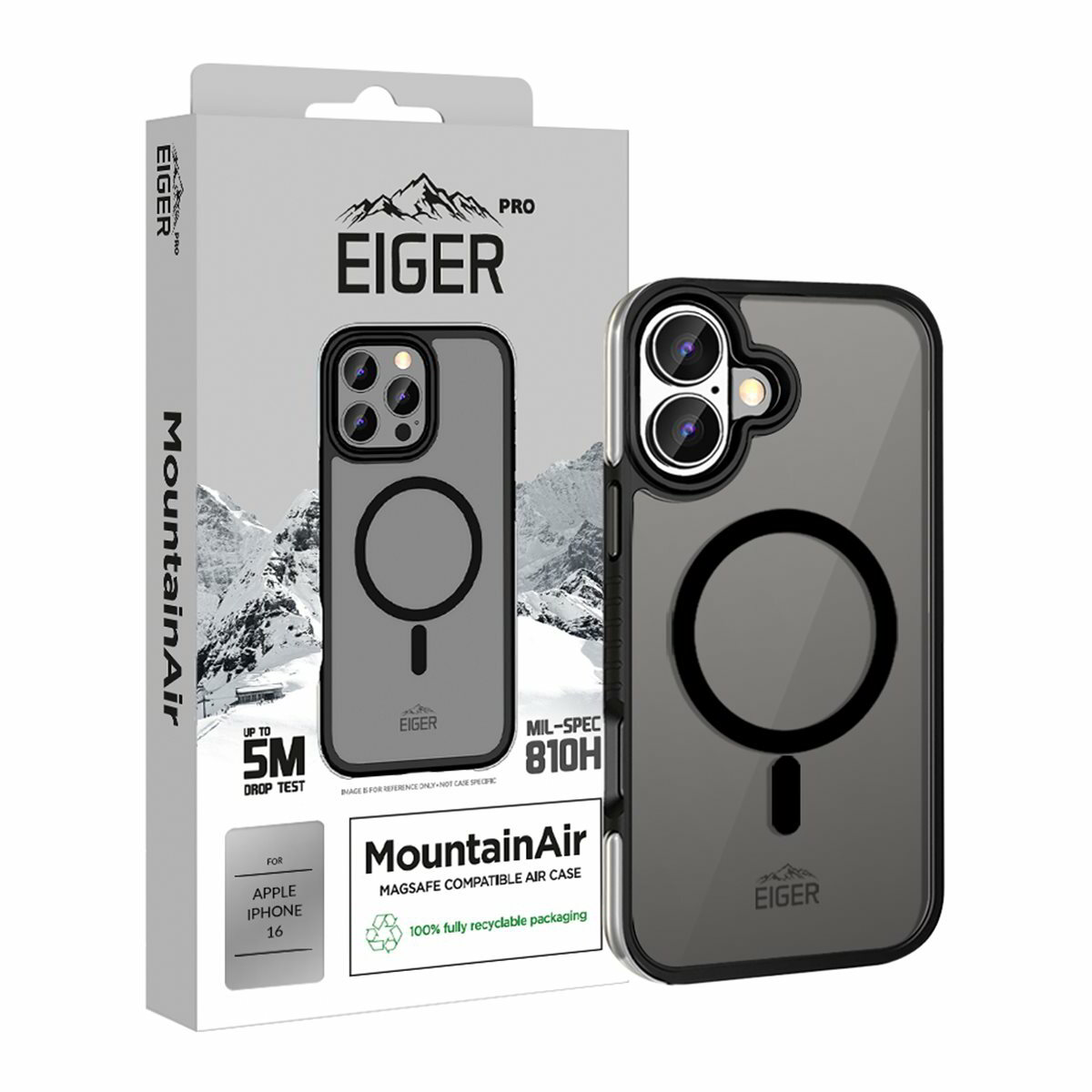 Eiger Pro MountainAir MagSafe Apple iPhone 16 Telefon tok - Fekete (EGCA00654)