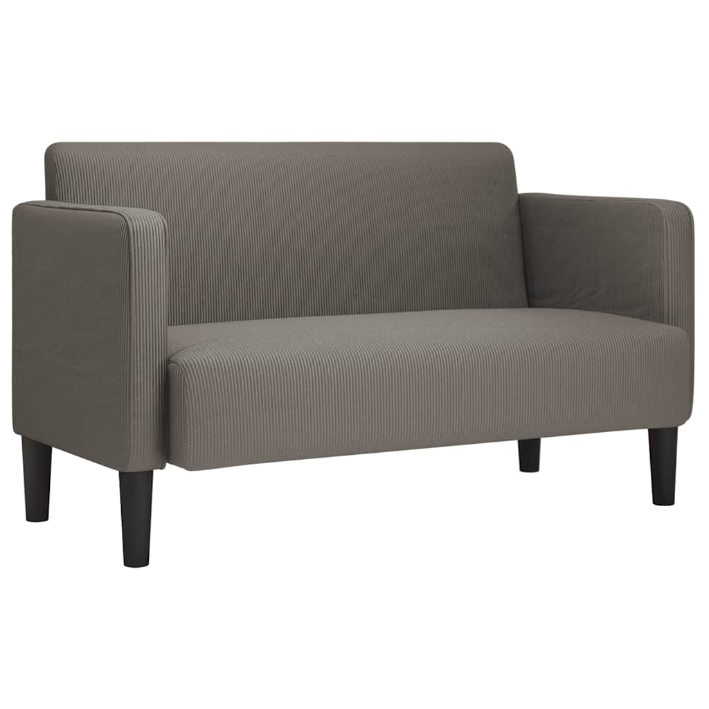 világosszürke kordbársony szövet loveseat kanapé 109 cm (4100522)