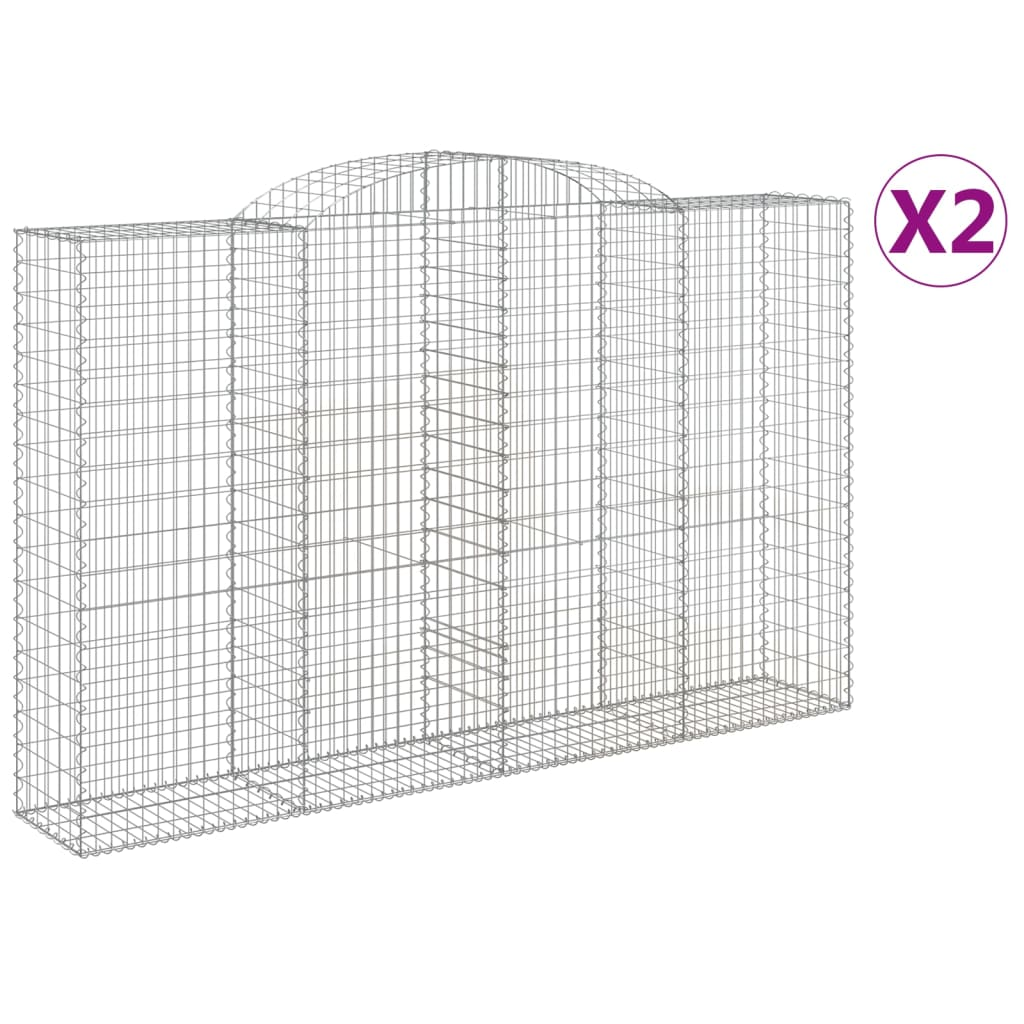 2 db íves horganyzott vas gabion kosár 300x50x180/200 cm (3146773)