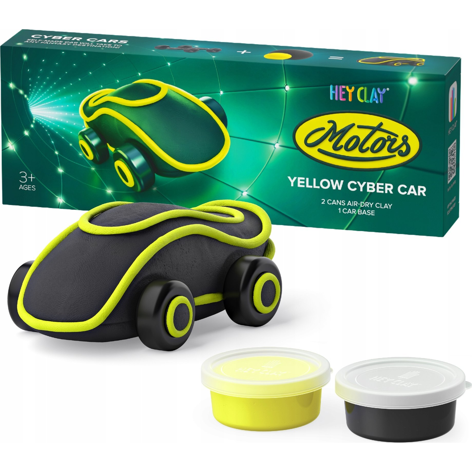 Hey Clay gyurma készlet - Autó - Sárga (HCL20901) (575568)