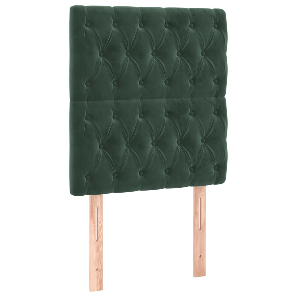 2 db sötétzöld bársony fejtámla 80x7x78/88 cm (3116701)