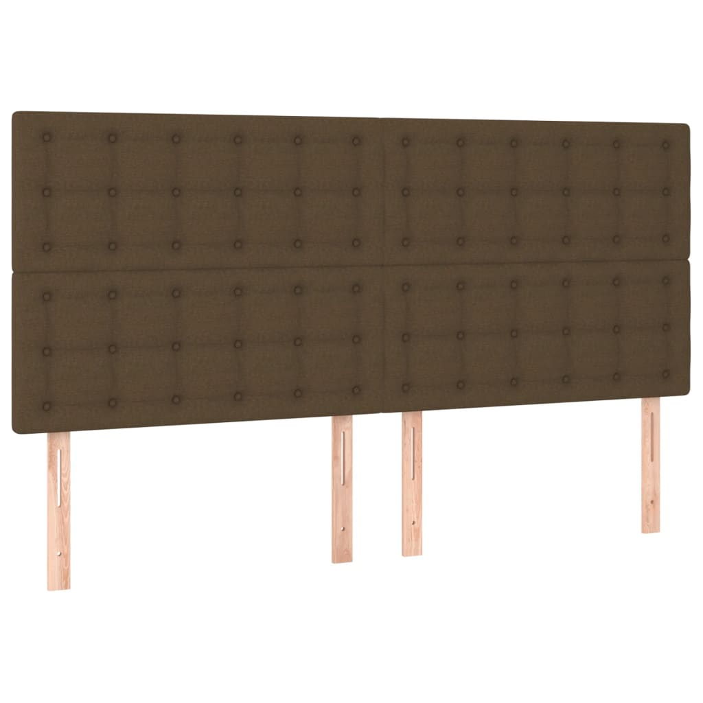 4 db sötétbarna szövet fejtámla 80 x 5 x 78/88 cm (3116775)