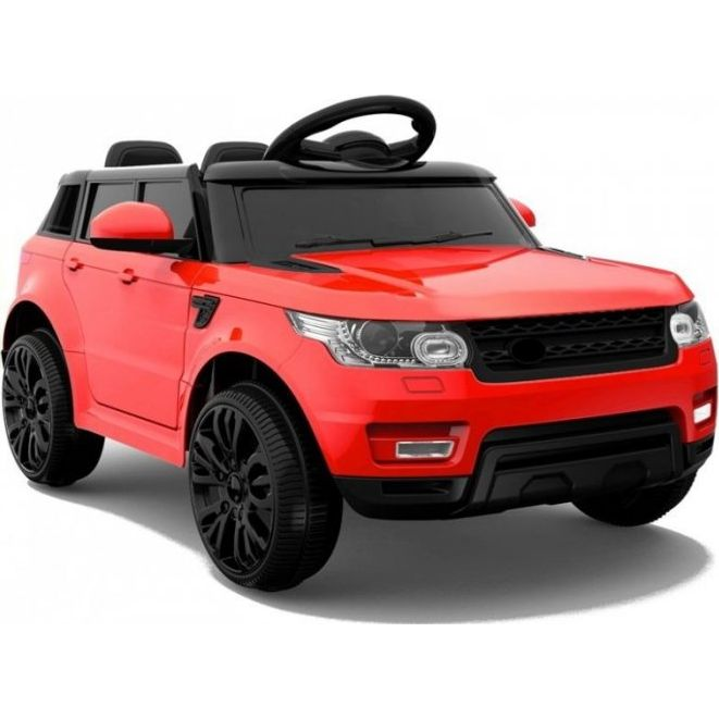 LAND ROVER HL1638 2831 Hasonmás 12 V Elektromos Kisautó - EVA Kerekekkel, Bőr Hatású Kárpitozott Üléssel, Szülői Távirányítóval, Piros (2831)