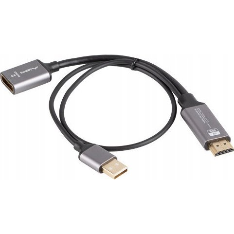 Adaptér HDMI -> DisplayPort + USB napájení, 4K 60Hz