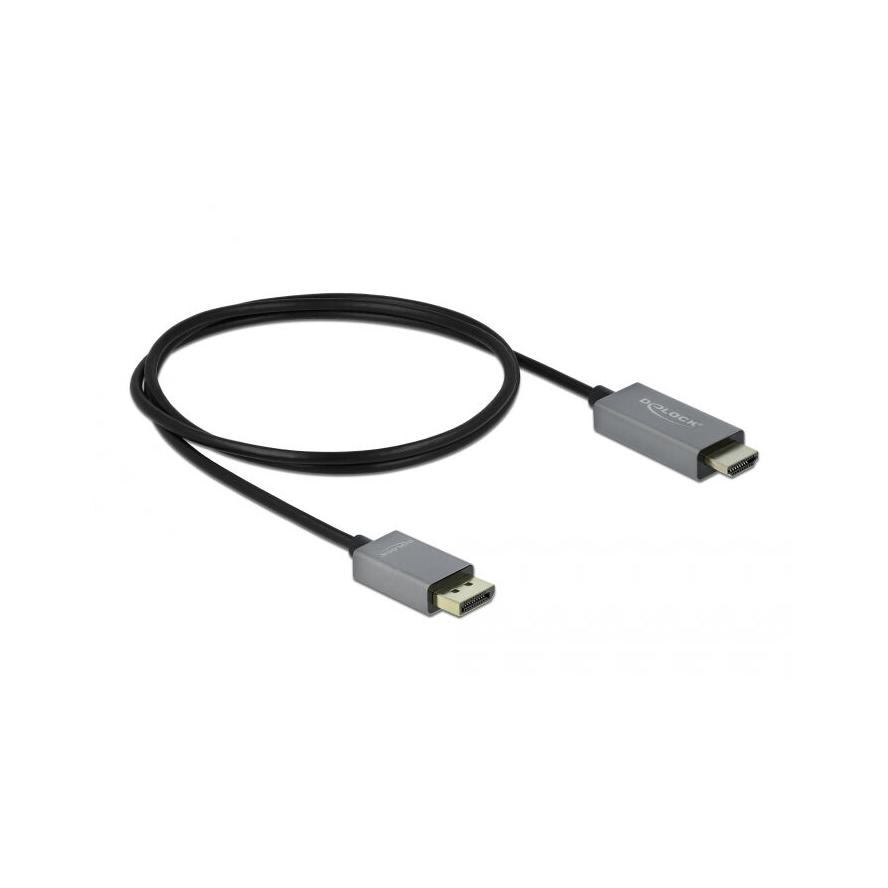 Delock 85928 DisplayPort - HDMI kábel 1m - Fekete (85928)