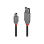 Lindy 36720 USB kábel 0,2 m USB 2.0 USB A Mini-USB B Čierna