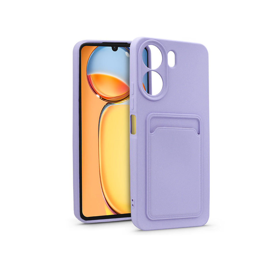 Xiaomi Redmi 13C szilikon hátlap kártyatartóval - Card Case - lila (HF262883)