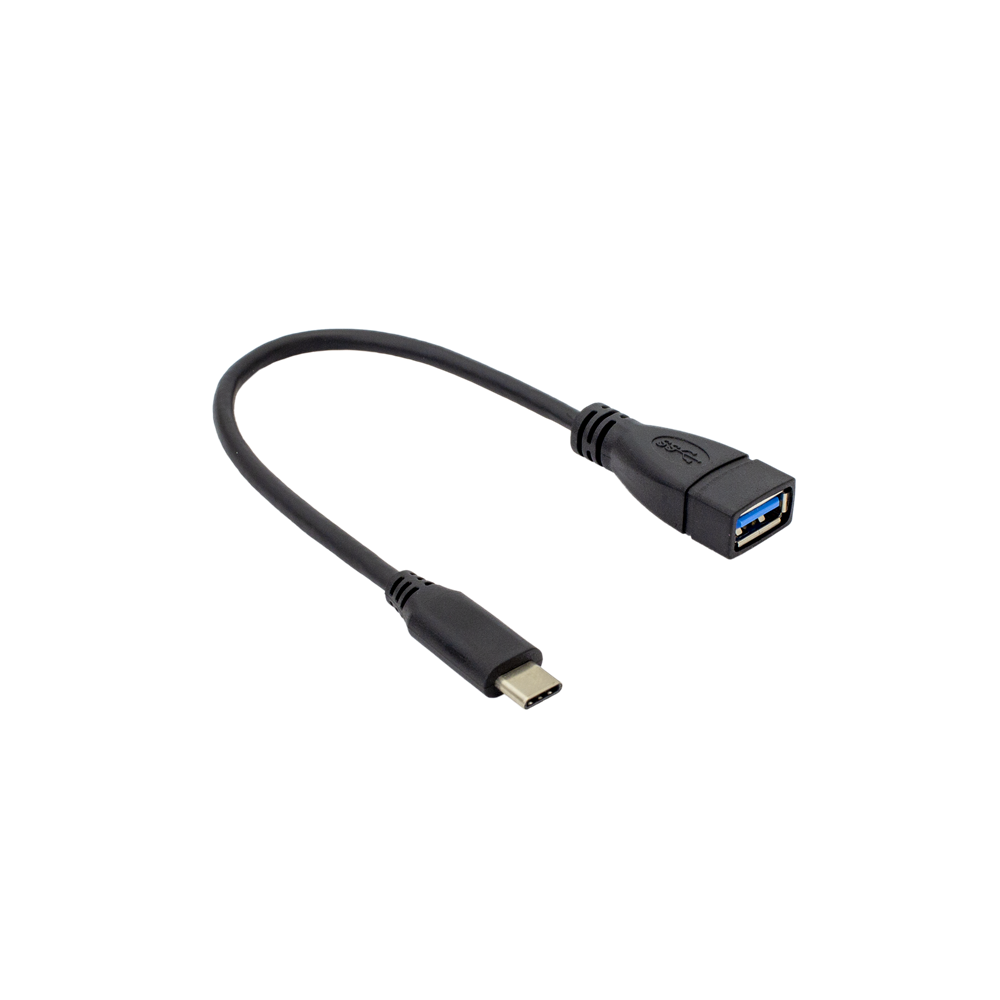 SBOX USB-F-TYPEC/R USB-A anya - USB-A apa 2.0 Adat és töltő kábel Fekete (0.2m)