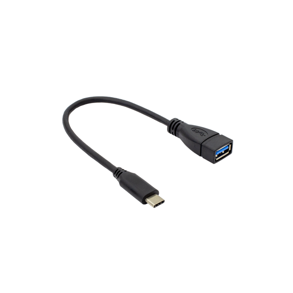SBOX USB-F-TYPEC/R USB-A anya - USB-A apa 2.0 Adat és töltő kábel Fekete (0.2m)