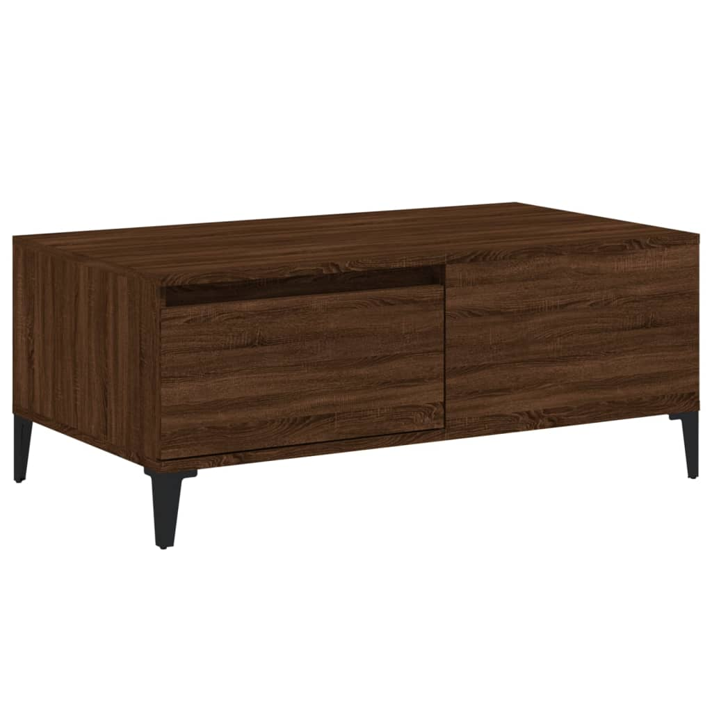 barna tölgyszínű szerelt fa dohányzóasztal 90x50x36,5 cm (821123)