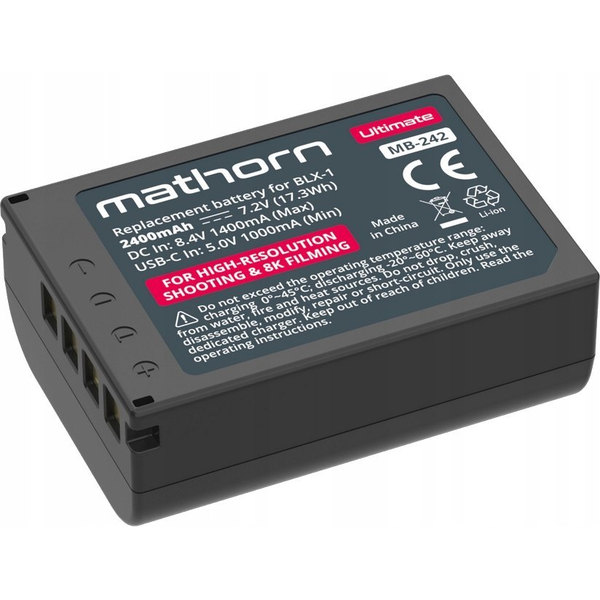 Akumulator Memorysolution Bateria Mathorn MB-242 Ultimate 2400mAh USB-C zamiennik BLX-1