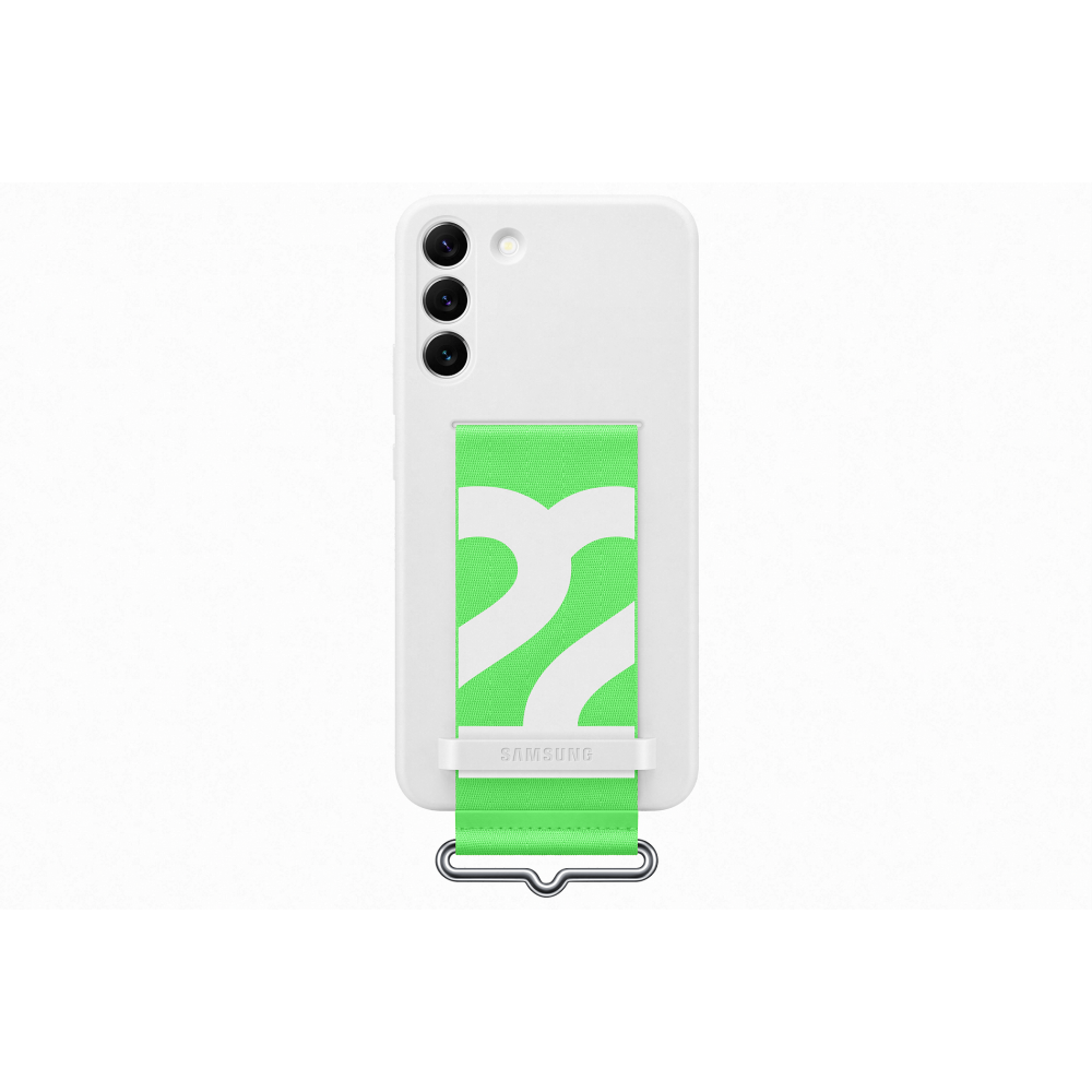 Samsung S22 Plusz szilikon tok szíjjal, Fehér (OSAM-EF-GS906TWEG)