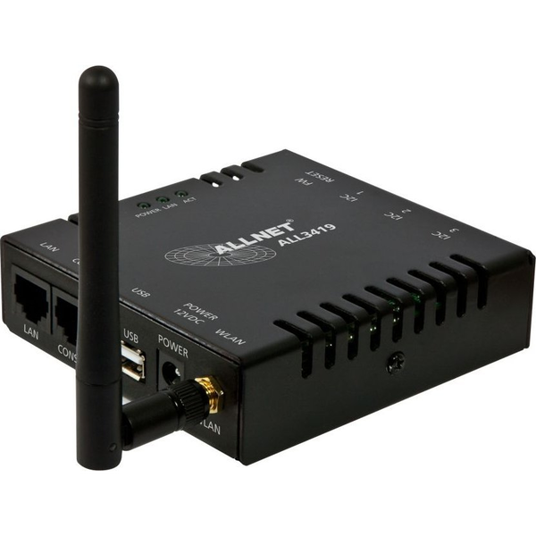 ALLNET MSR Zentrale ALL3419 inkl. 3 Sensor Ports & WLAN & Temperaturfühler ALL3006 für IP Gebäude Automation
