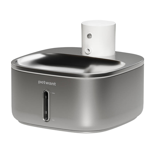 Интелигентен фонтан за кучета и котки, Petwant W4-S1, 3.2 л, неръждаема стомана, батерия 5000 mAh