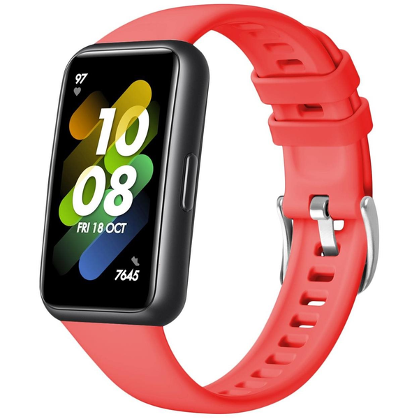 Каишка FIXED, Силиконова, За Huawei Band 7, Червен