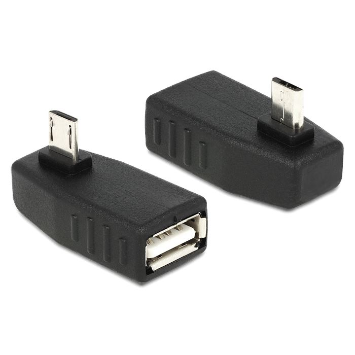 DeLock 65474 USB micro-B male > USB 2.0-A female OTG 90° forgatott (65474)
