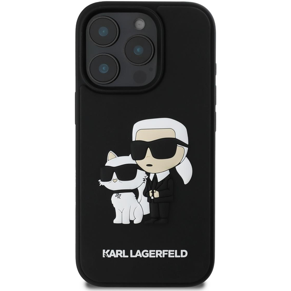 Karl Lagerfeld PU Saffiano Karl and Choupette iPhone 16 Pro Max Black tok