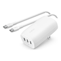 Belkin BoostCharge 3x USB Type-C Hálózati töltő + USB Type-C kábel - Fehér (67W)