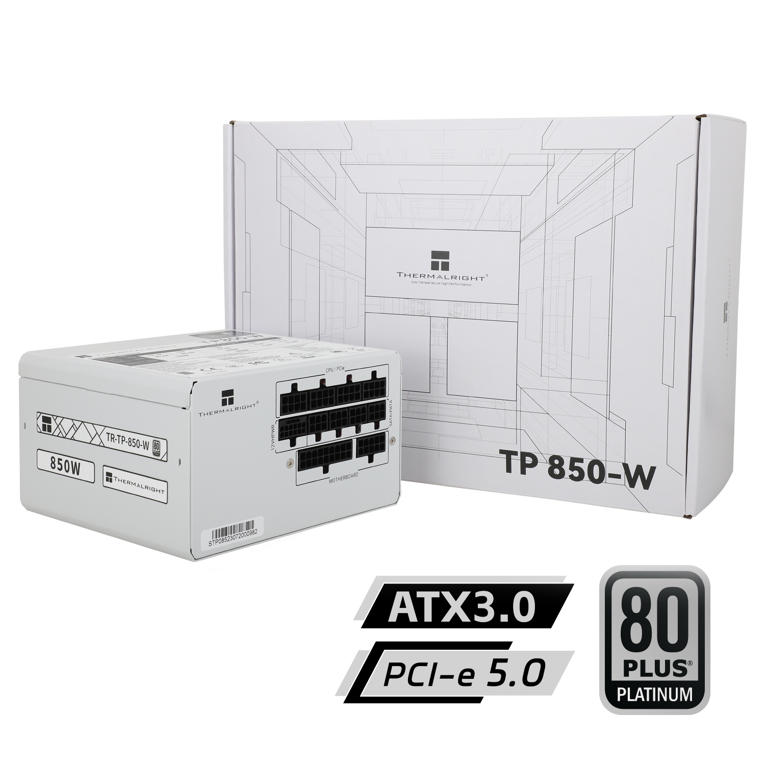 Thermalright 850W TP-850-W 80+ Platinum Tápegység - Fehér (TR-TP 850-W)