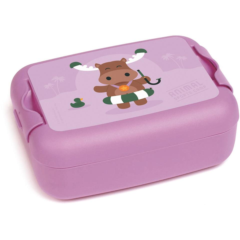 DBP uzsonnás doboz, közepes - lila jávorszarvas (A-000276)