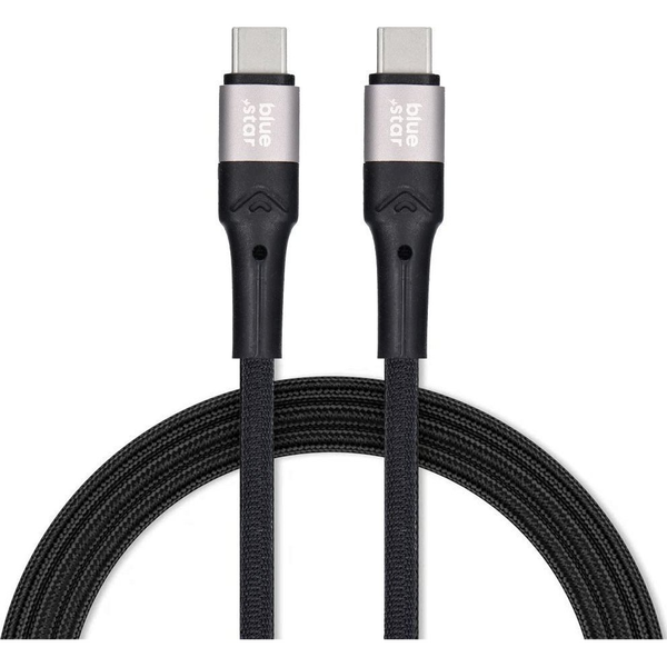 Blue Star, USB kabel Power Delivery 60W najlonski pleteni 2m, Črna