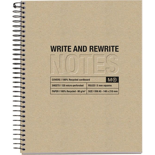 MAUL ECO Design NB4 CRAFT RECYCLE A5 SQU 80g beige (Speditionsversand)