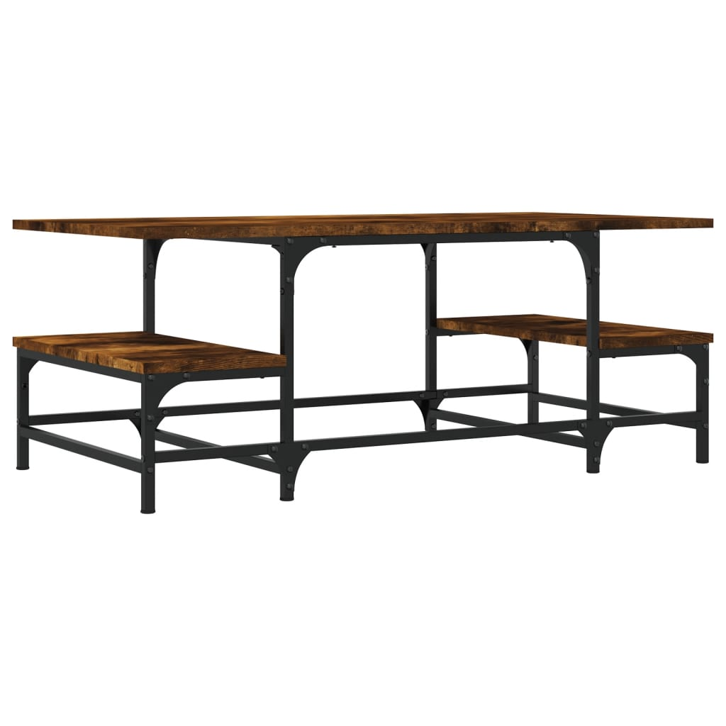 füstös tölgyszínű szerelt fa dohányzóasztal 100 x 50,5 x 40 cm (835376)