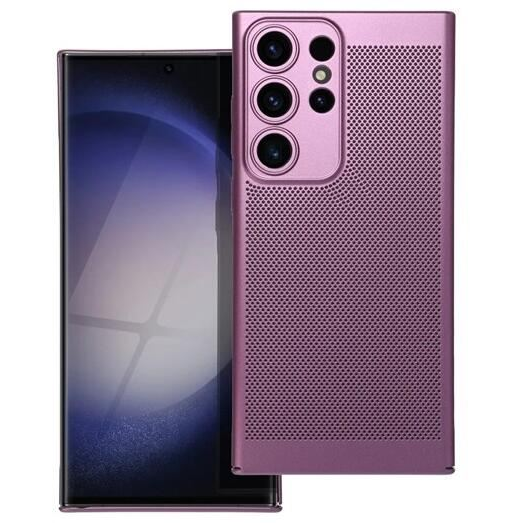 Gigapack Samsung Galaxy S23 Ultra (SM-S918) légáteresztő, lyukacsos műanyag tok lila (GP-142589) (GP-142589)