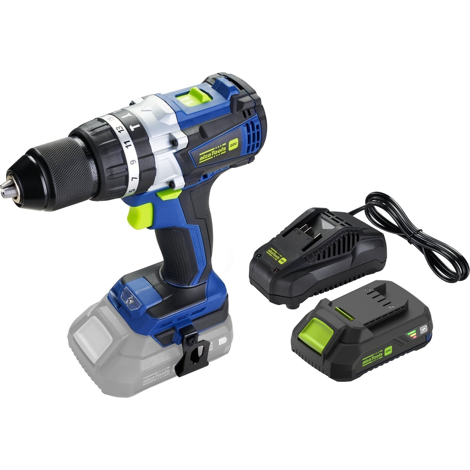 AlzaTools PRO CBHD20V Brushless BatteryONE 20V + 3,5A töltő + 2Ah akkumulátor (BUNATPT003a)