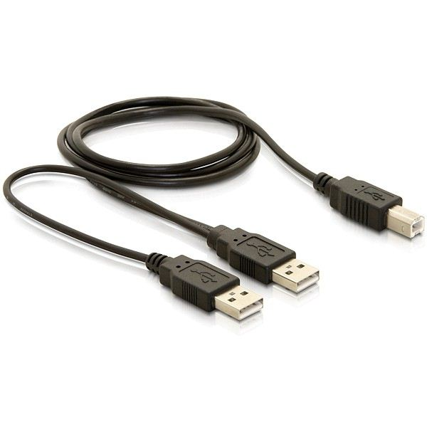 DELOCK USB Kabel B -> 2x A St/St  1.00m sw