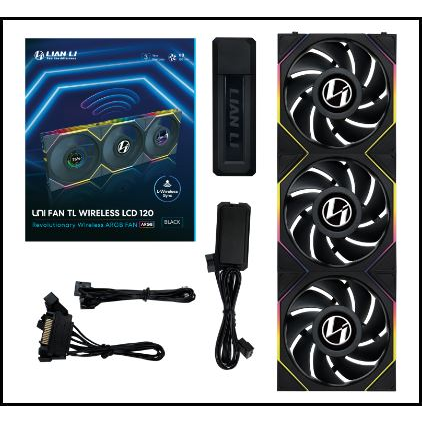 Lian Li UNI FAN TL120 LCD Wireless hűtő ventilátor 3db fekete (12TLLCD1W3B) (12TLLCD1W3B)