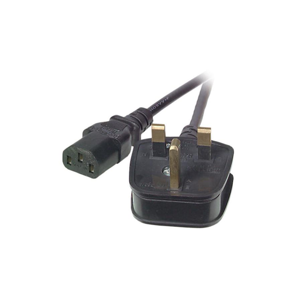 EFB Netzleitung UK BS1363A-C13 180°,schwarz,5m,3x1.00mm