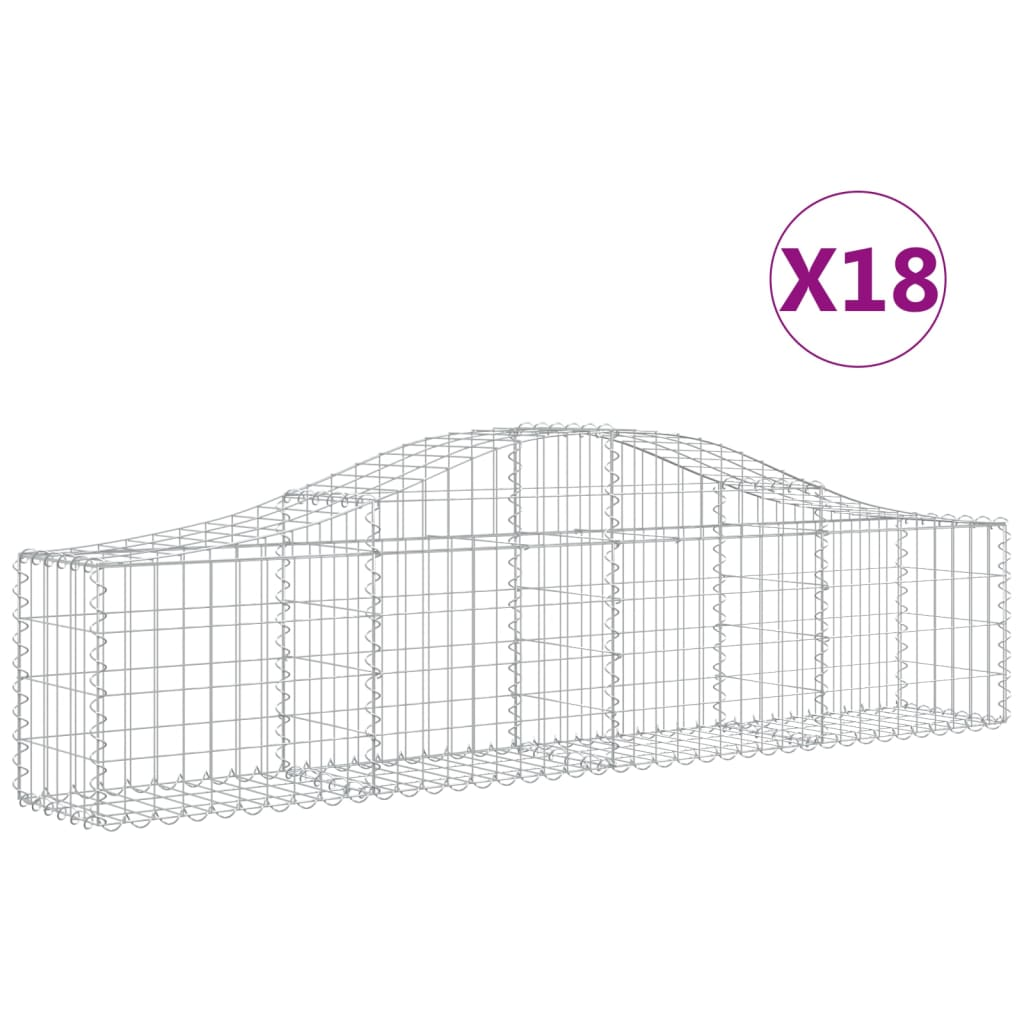 18 db íves horganyzott vas gabion kosár 200x30x40/60 cm (3145381)