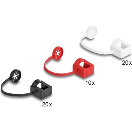 Delock RJ45 apához portakaró rácsatoló fedéllel 50 db. színes szett (66973) (66973)