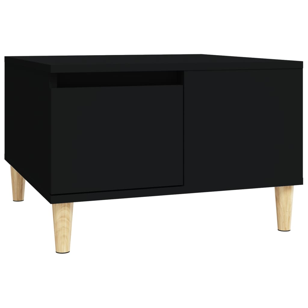 fekete szerelt fa dohányzóasztal 55x55x36,5 cm (821077)