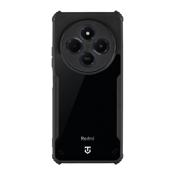 Tactical Quantum Stealth tok Xiaomi Redmi 14C 4G/A4 5G/Poco C75 készülékhez – átlátszó/fekete